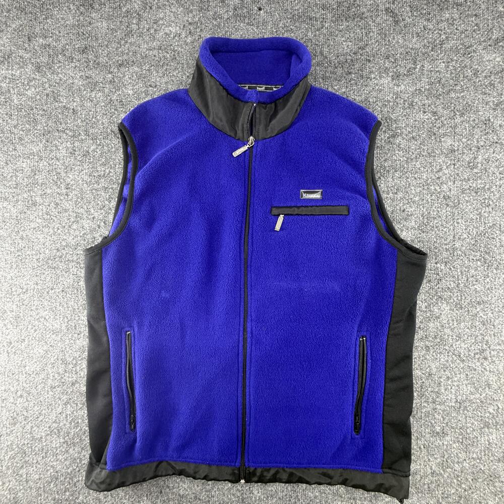 Vtg Marker Vest Mens Medium Blue Polartec Fleece 2002 SLC Winter Paralympics